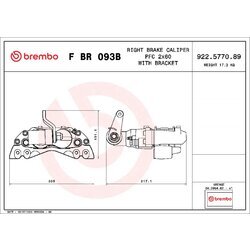 Brzdový strmeň BREMBO F BR 093B - obr. 1