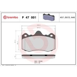 Sada brzdových platničiek kotúčovej brzdy BREMBO P 47 001