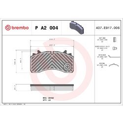 Sada brzdových platničiek kotúčovej brzdy BREMBO P A2 004