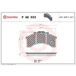 Sada brzdových platničiek kotúčovej brzdy BREMBO P A6 033