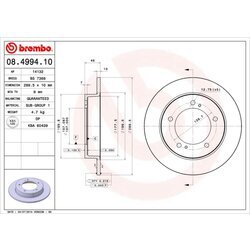 Brzdový kotúč BREMBO 08.4994.10