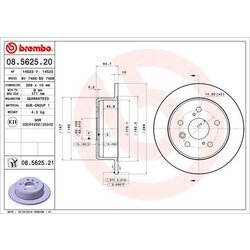 Brzdový kotúč BREMBO 08.5625.20