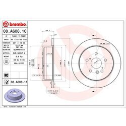 Brzdový kotúč BREMBO 08.A608.11