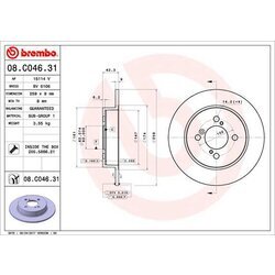 Brzdový kotúč BREMBO 08.C046.31