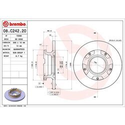 Brzdový kotúč BREMBO 08.C242.20