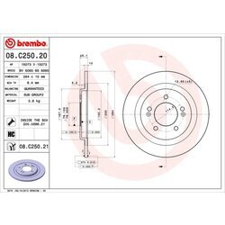 Brzdový kotúč BREMBO 08.C250.21