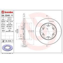 Brzdový kotúč BREMBO 08.C540.11