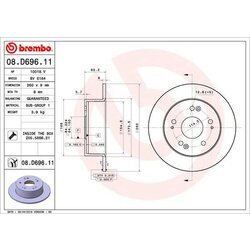 Brzdový kotúč BREMBO 08.D696.11