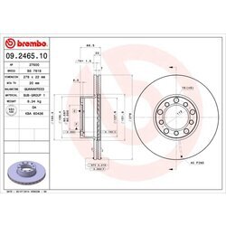 Brzdový kotúč BREMBO 09.2465.10