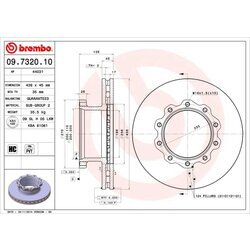 Brzdový kotúč BREMBO 09.7320.10