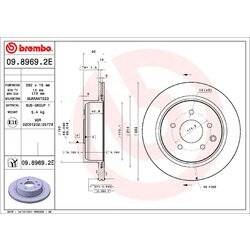 Brzdový kotúč BREMBO 09.8969.2E