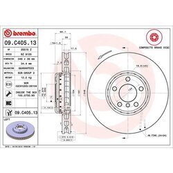 Brzdový kotúč BREMBO 09.C405.13