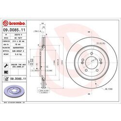 Brzdový kotúč BREMBO 09.D085.11