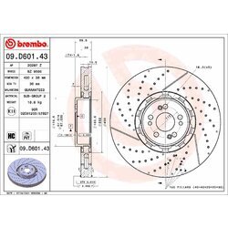 Brzdový kotúč BREMBO 09.D601.43