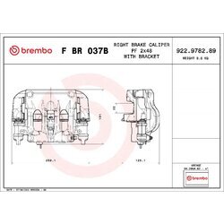 Brzdový strmeň BREMBO F BR 037B - obr. 1