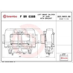 Brzdový strmeň BREMBO F BR 038B - obr. 1