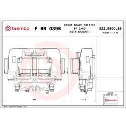 Brzdový strmeň BREMBO F BR 039B - obr. 1