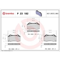 Sada brzdových platničiek kotúčovej brzdy BREMBO P 23 182