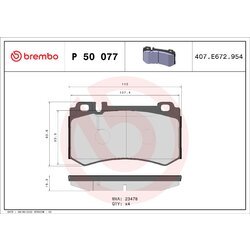 Sada brzdových platničiek kotúčovej brzdy BREMBO P 50 077