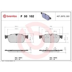 Sada brzdových platničiek kotúčovej brzdy BREMBO P 50 102