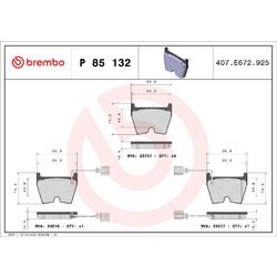 Sada brzdových platničiek kotúčovej brzdy BREMBO P 85 132