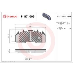 Sada brzdových platničiek kotúčovej brzdy BREMBO P B7 003