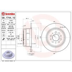 Brzdový kotúč BREMBO 08.1744.10