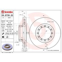 Brzdový kotúč BREMBO 09.6739.20