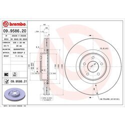 Brzdový kotúč BREMBO 09.9586.20