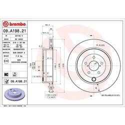 Brzdový kotúč BREMBO 09.A198.21