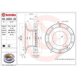 Brzdový kotúč BREMBO 09.A594.20