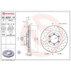 Brzdový kotúč BREMBO 09.B267.1X