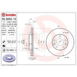 Brzdový kotúč BREMBO 09.B463.11