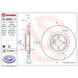 Brzdový kotúč BREMBO 09.B956.11