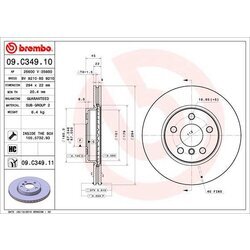 Brzdový kotúč BREMBO 09.C349.11