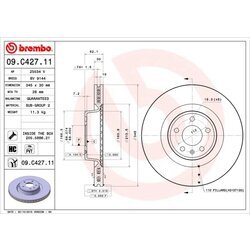 Brzdový kotúč BREMBO 09.C427.11