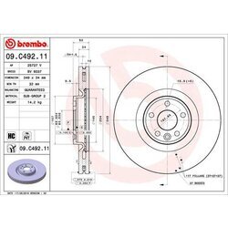 Brzdový kotúč BREMBO 09.C492.11