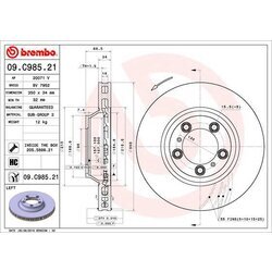 Brzdový kotúč BREMBO 09.C985.21