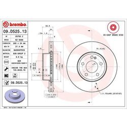 Brzdový kotúč BREMBO 09.D525.13