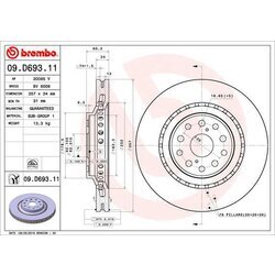 Brzdový kotúč BREMBO 09.D693.11