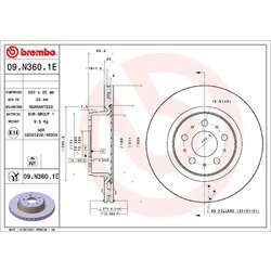 Brzdový kotúč BREMBO 09.N360.1E