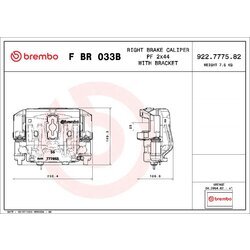 Brzdový strmeň BREMBO F BR 033B - obr. 1