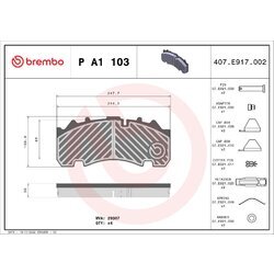 Sada brzdových platničiek kotúčovej brzdy BREMBO P A1 103