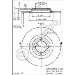 Brzdový kotúč BREMBO 08.1581.10