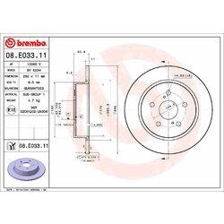 Brzdový kotúč BREMBO 08.E033.11