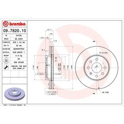 Brzdový kotúč BREMBO 09.7820.10