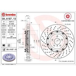 Brzdový kotúč BREMBO 09.A187.13