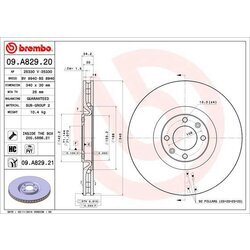 Brzdový kotúč BREMBO 09.A829.20