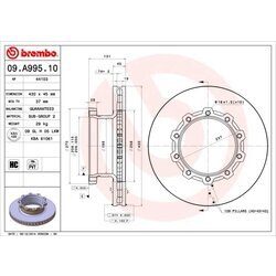 Brzdový kotúč BREMBO 09.A995.10