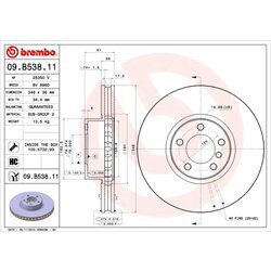 Brzdový kotúč BREMBO 09.B538.11